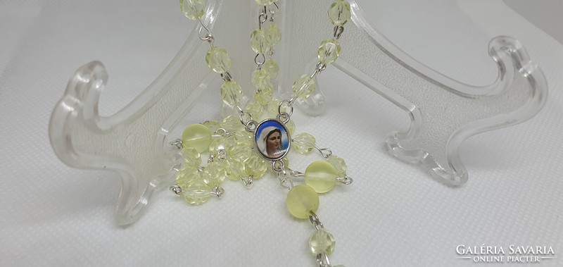 Genuine Czech Uranium Glass Rosary #24015