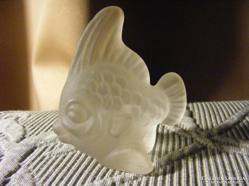 Retro goebel miniature crystal glass animals paperweight - fish, lobster, seahorse, hippopotamus - 80s