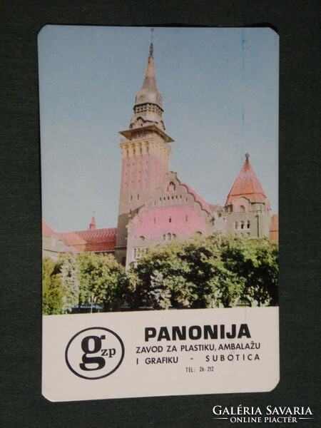 Kártyanaptár, Jugoszlávia,Szabadka,Panonija műanyag csomagoló üzem,1974,   (5)
