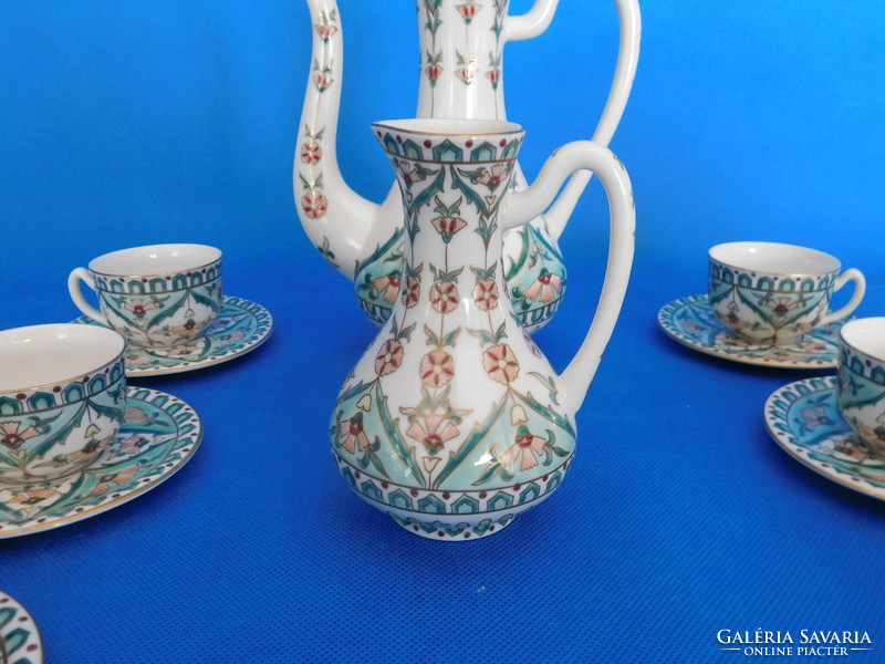 Zsolnay 6-piece coffee set with Persian pattern
