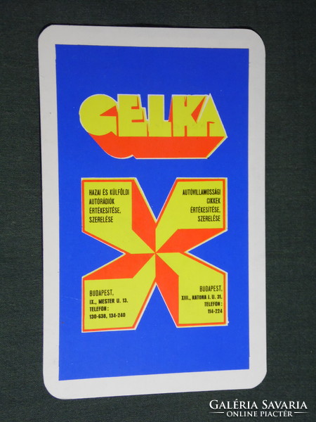 Kártyanaptár, Gelka rádió, televízió háztartásigép szerviz, grafikai, 1974,   (5)