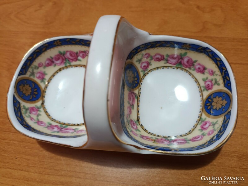 Epiag aich beautifully richly decorated Czechoslovak rose marked salt and pepper shaker