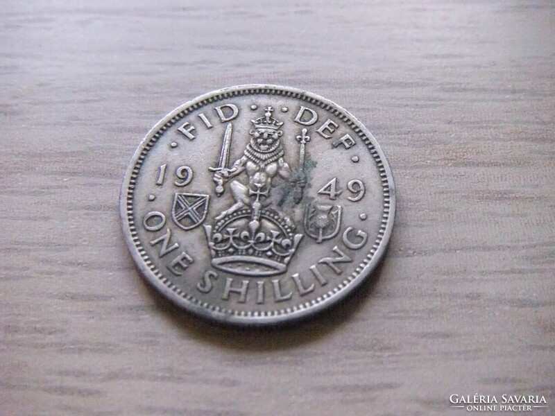 1 Shilling  1949   Anglia  ( Skócia címer Szemben ülő oroszlán a Korona  felett  )