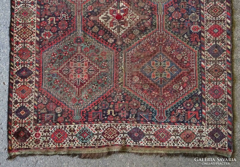 1L002 antique hand-knotted Caucasian tapestry circa 1880 150 x 190 cm