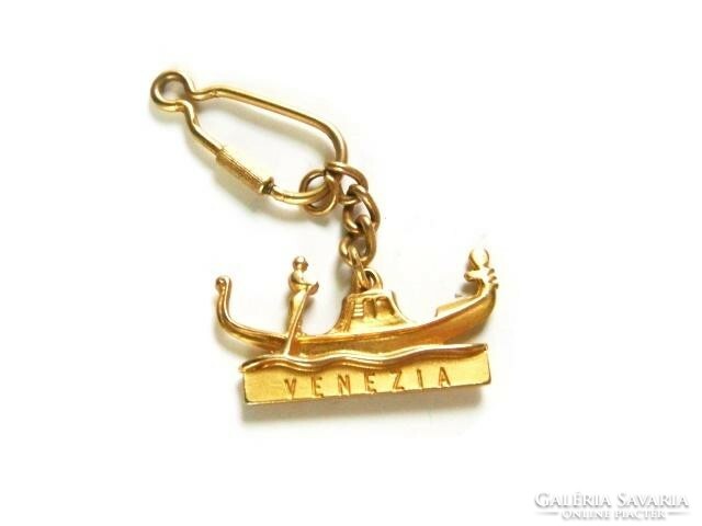 Venetian golden gondola pendant, keychain, carnival dangle