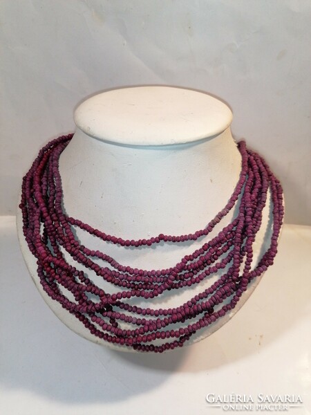10-row necklace of tropical wood beads (1058)