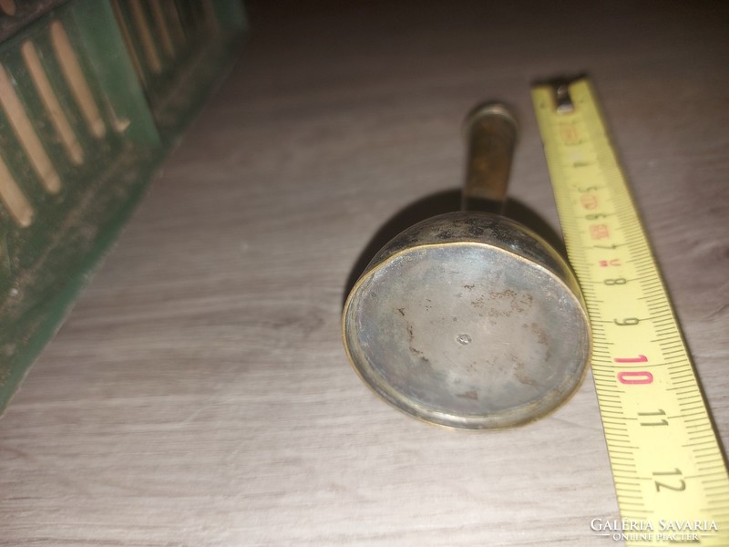 Antik, 10 centis ezüstözött gyertyatartó