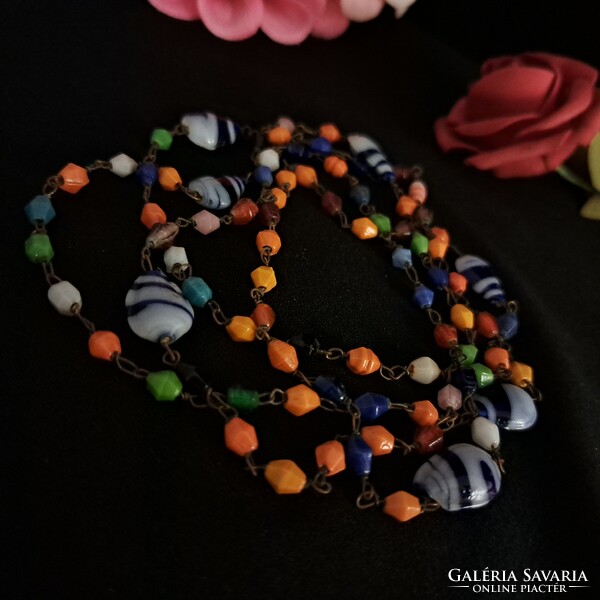 Old Murano glass necklace 100 cm