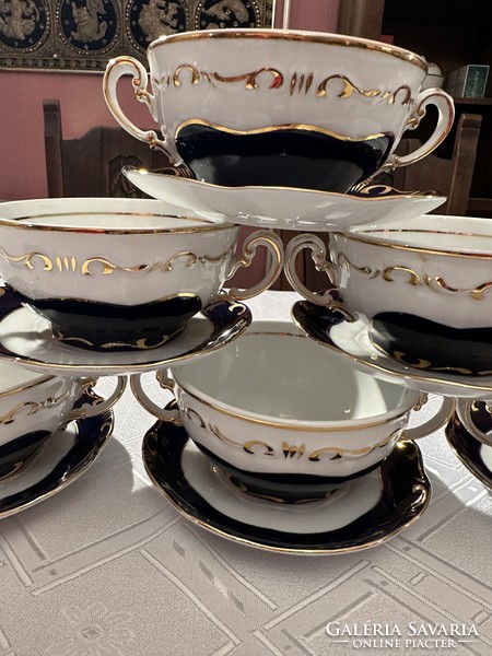Zsolnay pompadour set of 3 goulash cups