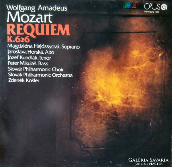 Mozart-Hajóssyová,Horská,Kundlák ,Mikuláš,Košler - Requiem K.626 (LP, RP)