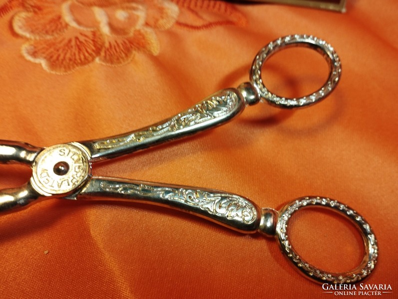 Silver-plated cake or cake tongs, cake tongs