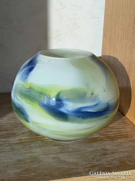 Spherical glass vase with kosta mark (u0010)
