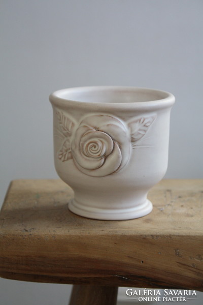 White rose ceramic small bowl - perfect, beautiful
