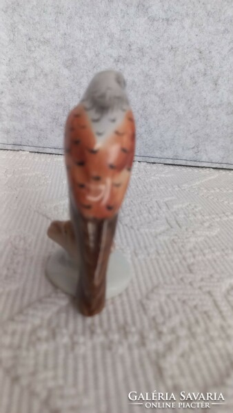 Herendi kisméretű sólyom madár, 8 cm, jelzett, hibátlan