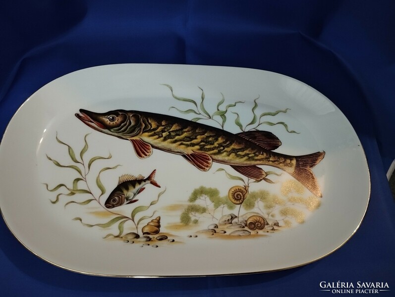 German Bavarian porcelain fish serving bowl