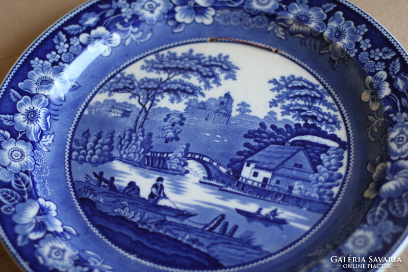 Large antique Dutch petrik regout faience bowl plate decorative bowl