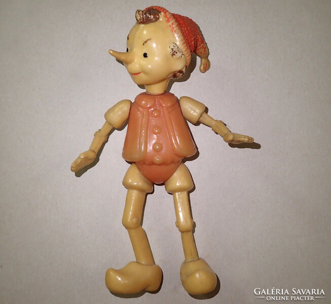 Retró orosz Pinocchio Pinokkió műanyag figura baba játék