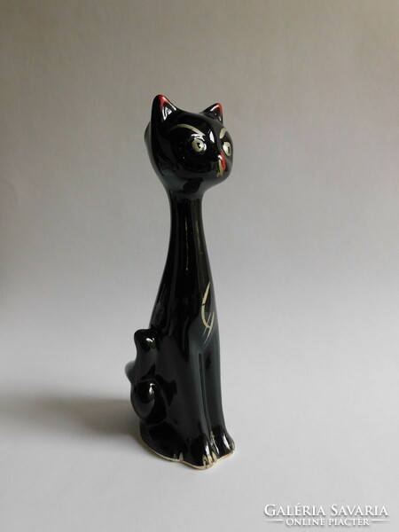 Sziámi macska alakú váza 50-es-60-as évek - 21.5 cm