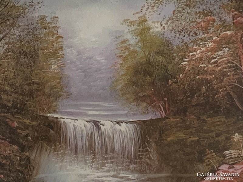 Retro landscape wall picture waterfall and forest wall decor 35 x 28 cm also available in Budapest