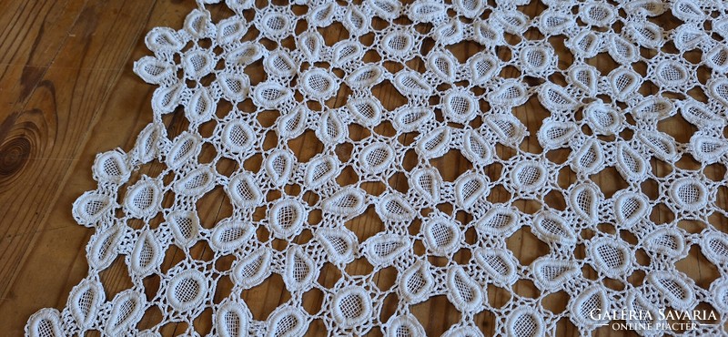 Crocheted floral lace tablecloth, tablecloth 54 x 54 cm.