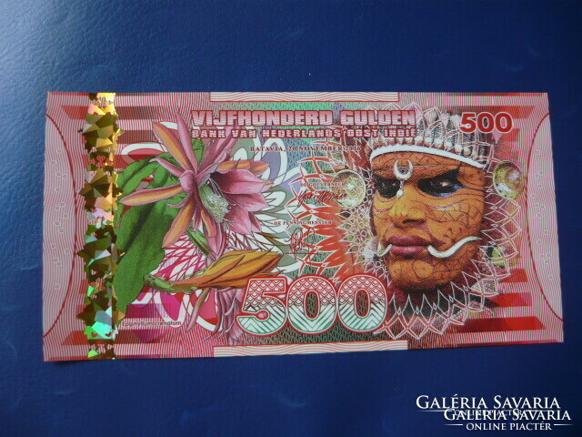 Dutch East Indies 500 gulden 2016 ship bird flower! Ouch! Rare fantasy paper money!