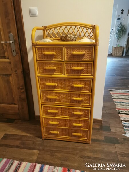 Indonesian rattan chest of drawers