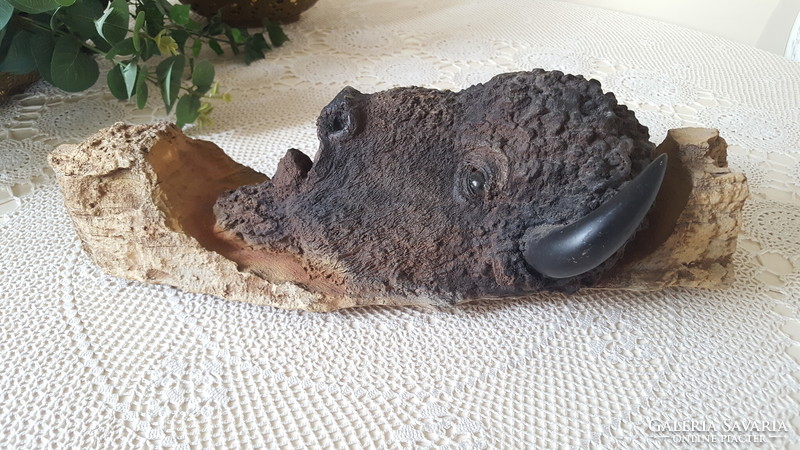 Paul r. Carrico bison head sculpture, wall decoration