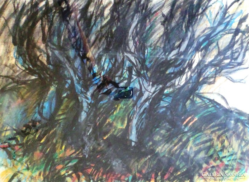 Gyula Konfár: trees on the hill original