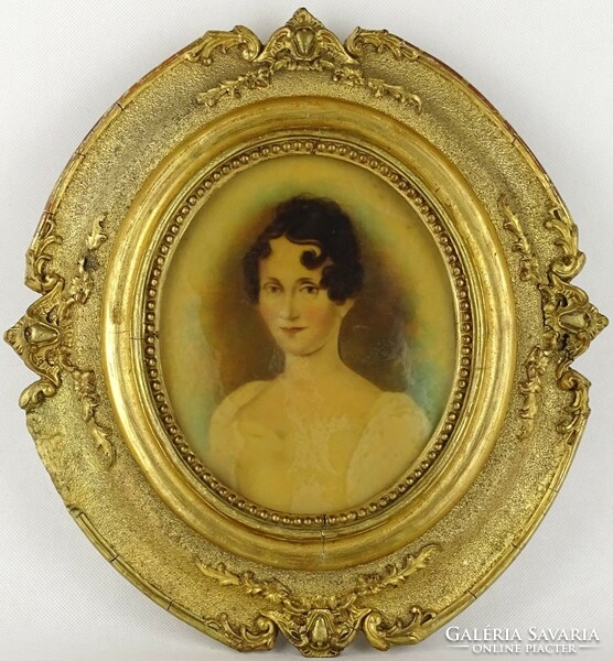 1H583 antique framed female portrait daguerreotype 33 x 30.5 Cm