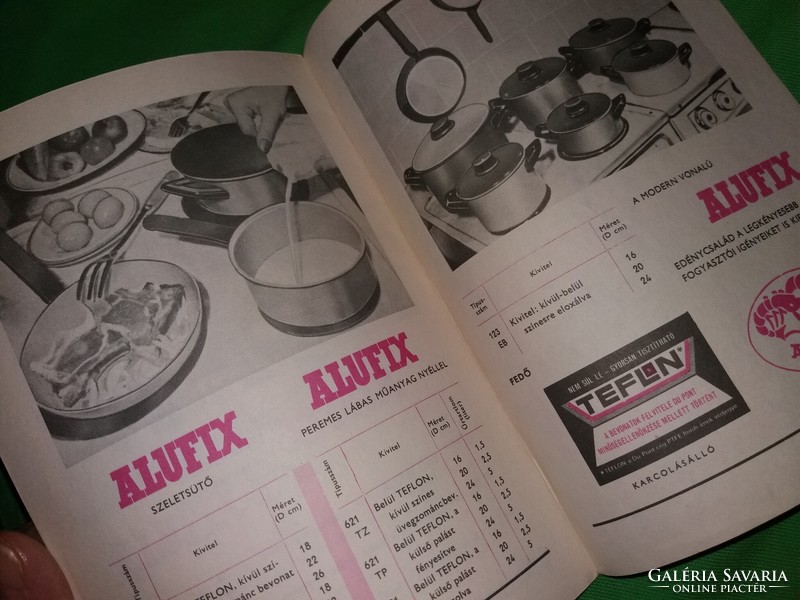 Az ALUMINIUM ÁRUGYÁR ALUFIX edények katalógusa ételreceptekkel 1. kiadás újság a képek szerint