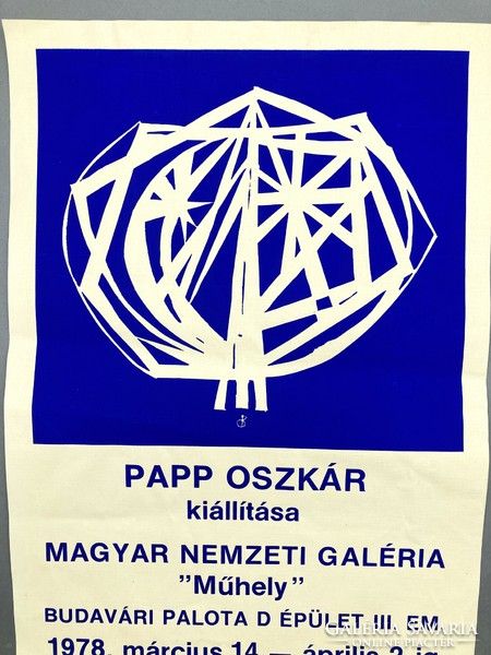 Papp Oszkár szitanyomásos Magyar Nemzeti Galéria kiállítási plakátja, 1978-ból - gyűjtői ritkaság