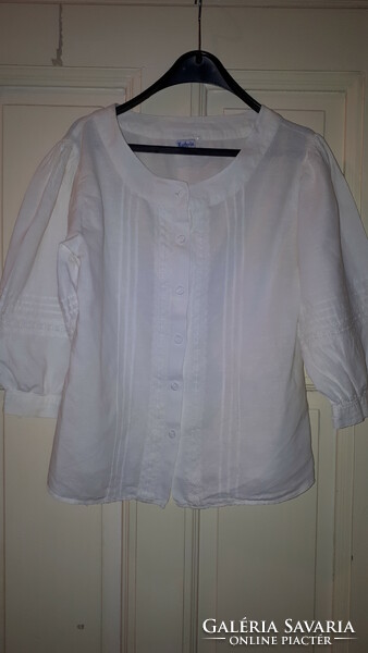 Kathrin white madeira women's blouse, top (m / l)