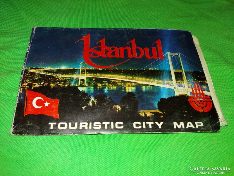 Retro ISTAMBUL retro turistatérkép a városról rövid történelem füzettel kihajtva 66 X49 cm