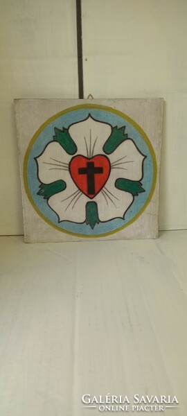 Hand-painted Luther rose 20x20 cm