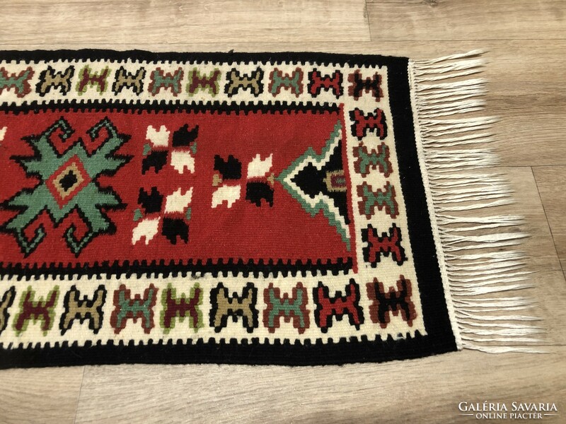 Kilim (kilim) hand-woven wool carpet, 40 x 100 cm