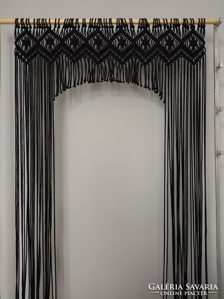 Arched macrame curtain