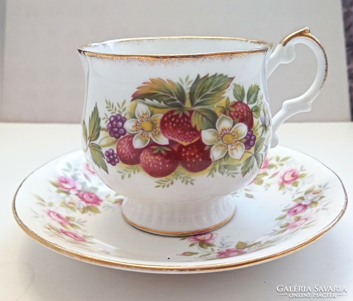 English porcelain long coffee strawberry cup