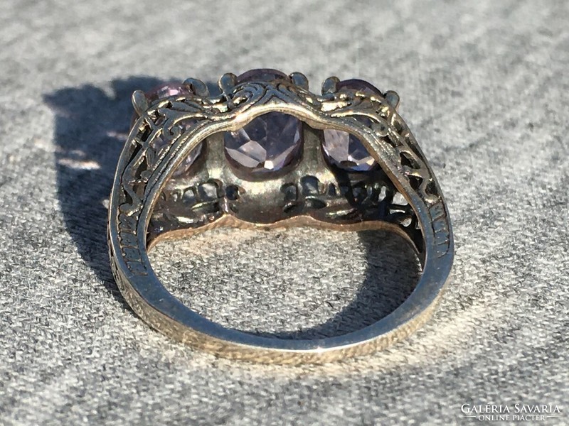 Women's silver ring amethyst