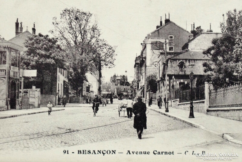 Besançon - Avenue Carnot   - antik fotó képeslap