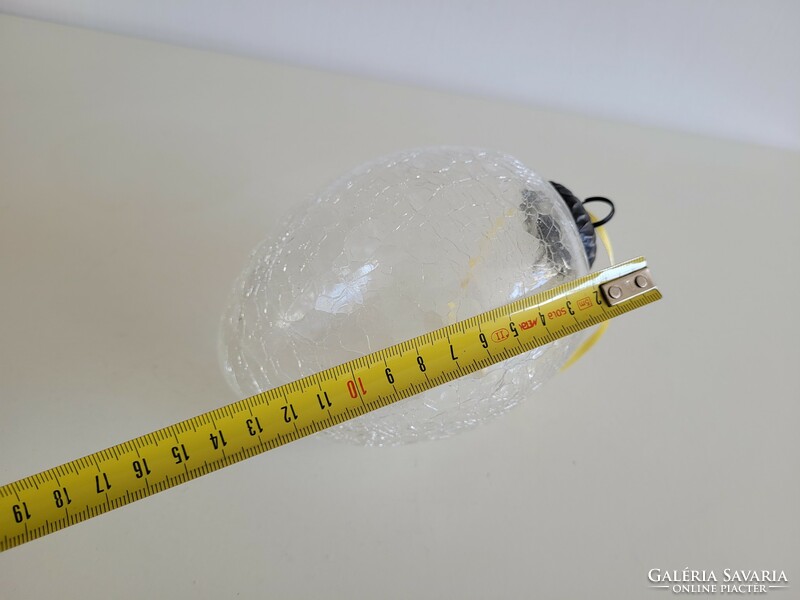 Repesztett üveg fátyolüveg nagy 13,5 cm -es üvegtojás húsvéti dekoráció