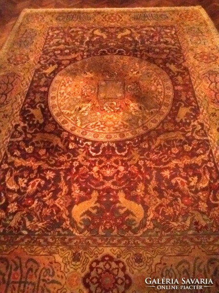 Large old handmade Persian rug, size 351/250 cm