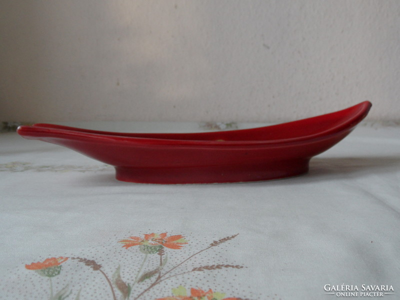 Piros hal alakú porcelán tál, asztalközép ( Olasz )