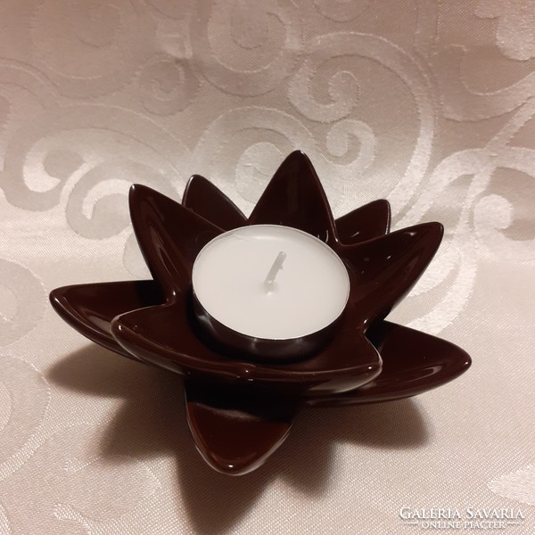 Lotus chocolate brown candlestick
