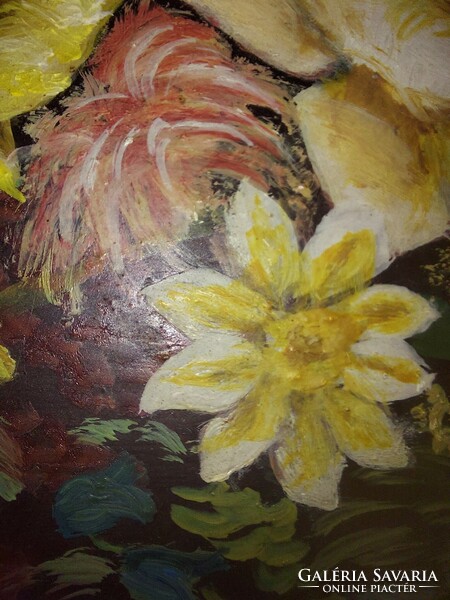 Painting, still life, oil, wood fiber, 64x53 cm