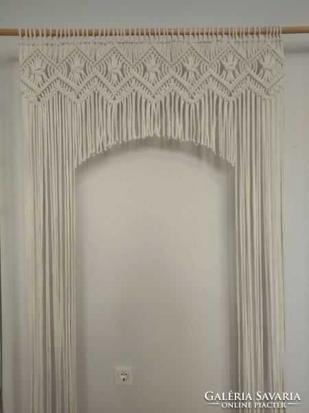 Arched macrame curtain
