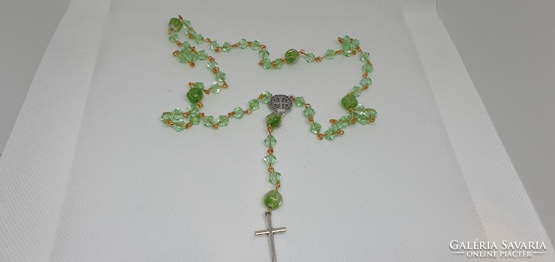 Genuine Czech Uranium Glass Rosary #24017