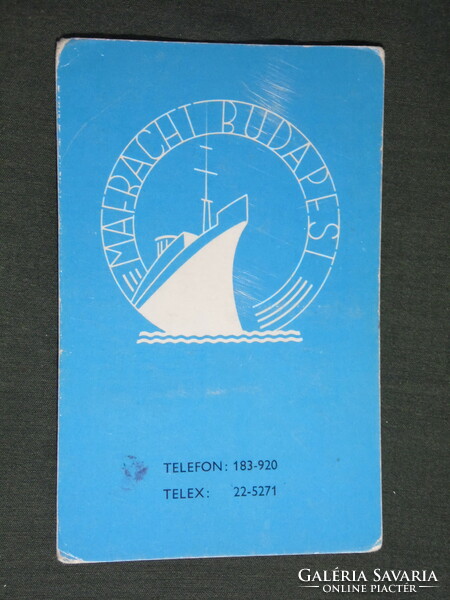 Kártyanaptár, Mafracht, hajó szállítmányozási vállalat, Budapest,1973,   (5)