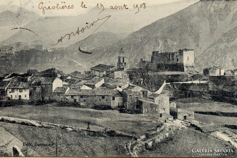 Antique French city photo postcard 1908