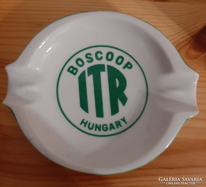 Hollóházi MGTSZ BOSCOOP ITR Hungary felirat, logó hamutál, hamutartó
