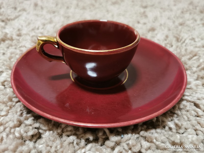 Zsolnay antique burgundy coffee cup